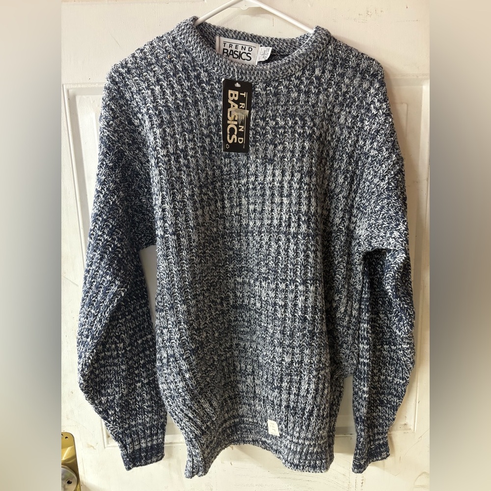 Men's Vintage Blue Marble Trend Basics Sweater